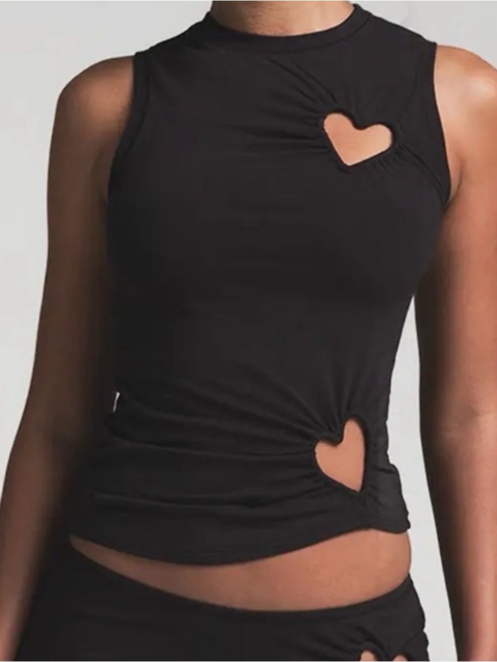 SKIMS Sleeveless Black Heart Cutout Tank Top